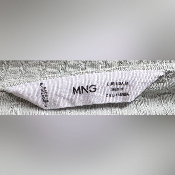 Mango Sleeveless Green Flower Detail Tank Crop Top Shirt. Medium. - Picture 7 of 9